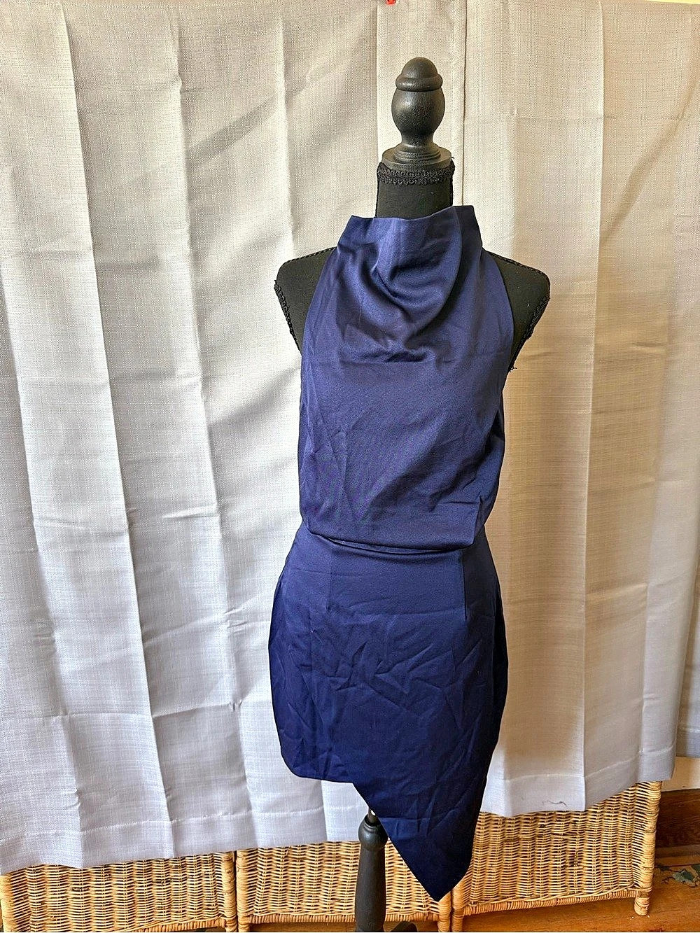 Eliatt Asymmetric Mini Dress in Blue Size Small Like New